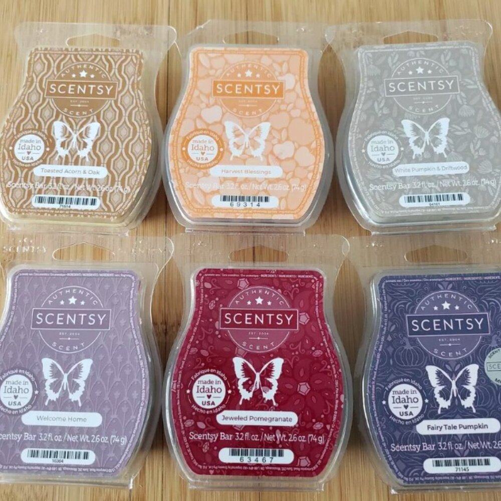 Scentsy Autumn/Fall/spicy Wax Melt Bundle - 6 Bars - Some Used